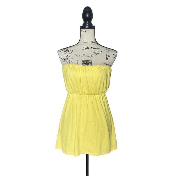 Doralice Women’s Strapless Top Size 2 – Made in Italy Yellow Tube Blouse Resort - Picture 1 of 6